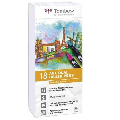 Tombow Dual Brush Pen 18 db-os ecsetfilc-készlet - másodlagos színek