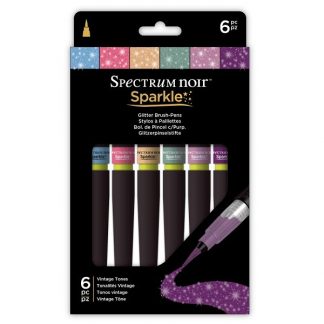 Spectrum Noir Sparkle 6 db-os csillámos ecsetfilc, vintage színek