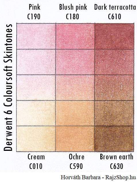 Bőr színek Derwent Coloursoft