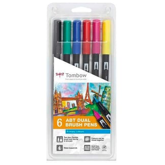 Tombow ABT kéthegyű filctoll 6 db alapszínek