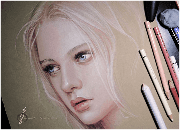 Jennifer Healy rajza Faber-Castell Polychromos ceruzákkal