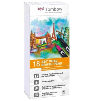 Tombow Dual Brush Pen 18 db-os ecsetfilc-készlet - másodlagos színek