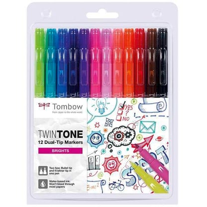 Tombow TwinTone kéthegyű marker - élénk színek