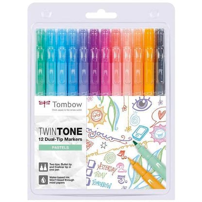 Tombow TwinTone kéthegyű marker - pasztell színek