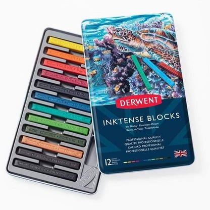 Derwent Inktense Blocks 12 db-os akvarellkréta készlet