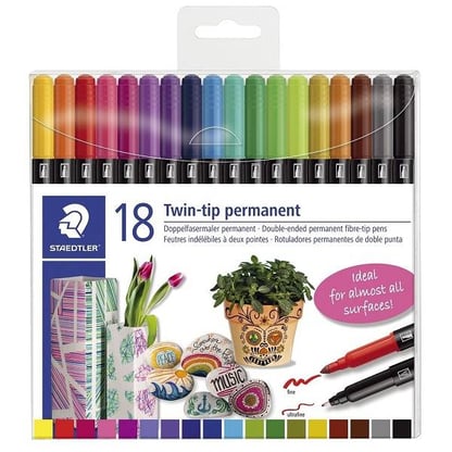 Staedtler kéthegyű permanens marker 18 db-os készlet