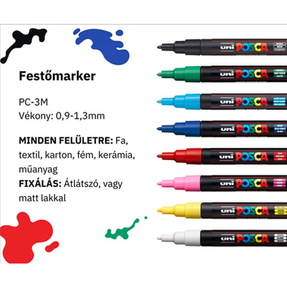 Uni Posca dekormarker készlet (PC-3M), 8 db