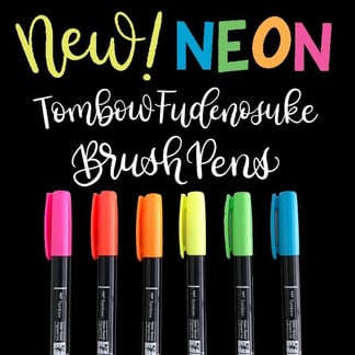 tombow fudenosuke neon colors