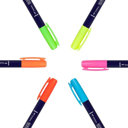 Tombow Fudenosuke neon colors