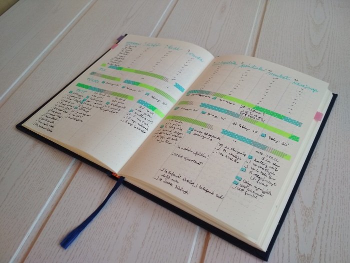 Bullet Journal füzet minta