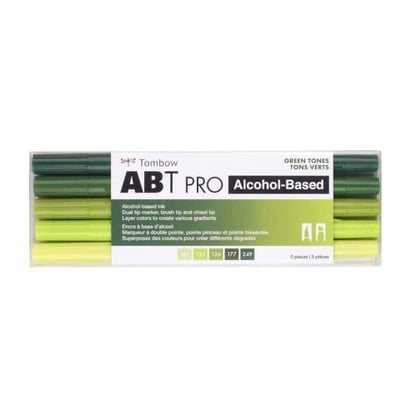 Tombow ABT Pro, 5 db-os készlet, zöld árnyalatok