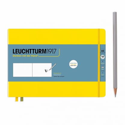 Leuchtturm Medium Sketchbook, A5, fekvő - Lemon