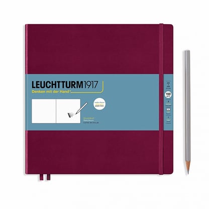 Leuchtturm Quadrat Sketchbook - Port red