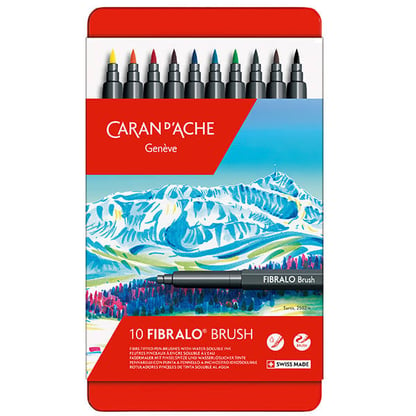 Caran d'Ache Fibralo ecsetfilc - 10 darabos, fém dobozban