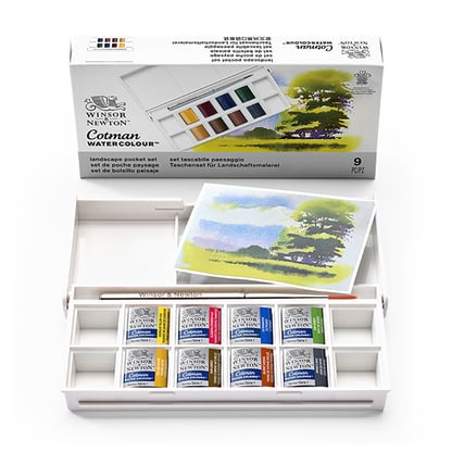 Winsor & Newton akvarellfesték készlet, 8 db - tájkép