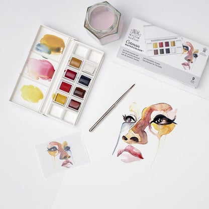 Winsor & Newton akvarellfesték készlet, 8 db - portré