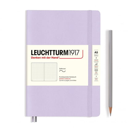 Leuchtturm pontozott füzet, puha borító, A5 - lilac