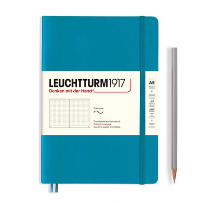 Leuchtturm pontozott füzet, puha borító, A5 - ocean