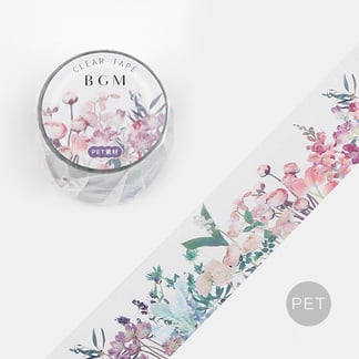 BGM washi tape, clear tape - Morning garden