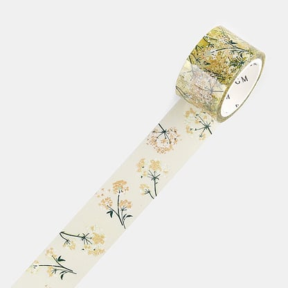 BGM washi tape 20mm x 5m - Clear Yellow Flower