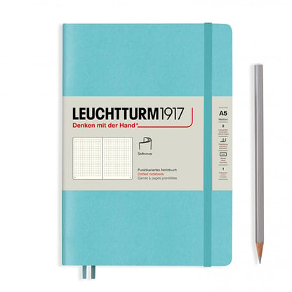 Leuchtturm pontozott füzet, puha borító, A5 - aquamarine