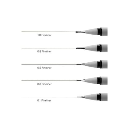 Winsor & Newton fekete tűfilc készlet - 5 darabos