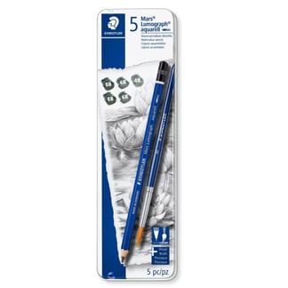 Staedtler Mars Lumograph akvarell grafitceruza készlet, 5 db-os