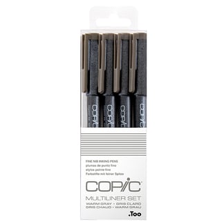 Copic Multiliner tűfilc, 4 darabos készlet - Meleg szürke