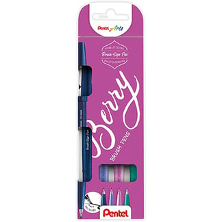 Pentel Touch Sign ecsetfilc készlet, 4 db - Berry