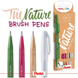 Pentel Touch Sign ecsetfilc készlet, 4 db - Nature