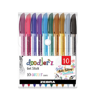 Zebra Doodler'z zseléstoll készlet, 10 db - csillámos