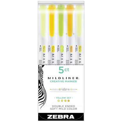 Zebra Mildliner szövegkiemelő, 5 db - Sárgák