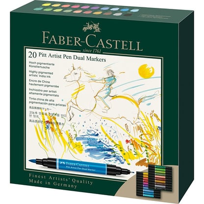 Faber-Castell Pitt Artist kétvégű ecsetfilc készlet, 20 darabos