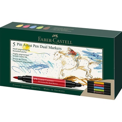 Faber-Castell Pitt Artist kétvégű ecsetfilc készlet, 5 darabos