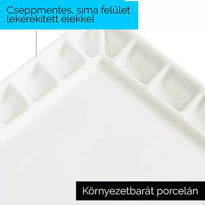 Meeden porcelán paletta, 18 rekesszel