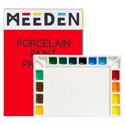 Meeden porcelán paletta, 18 rekesszel