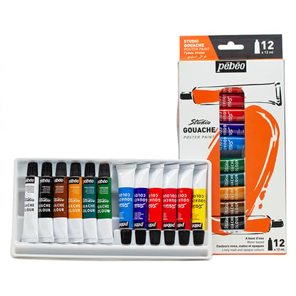 Pébéo Studio Gouache készlet, 12 ml - 12 db