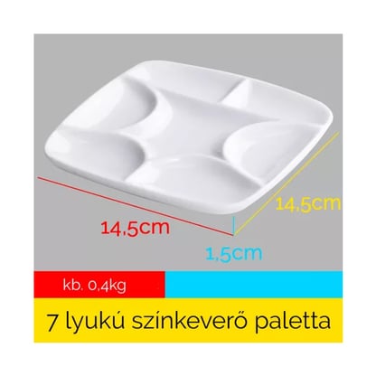 Meeden porcelán paletta, 7 rekeszes