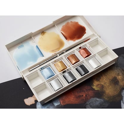 Winsor & Newton Cotman akvarellfesték készlet, 8 db - Metál színek