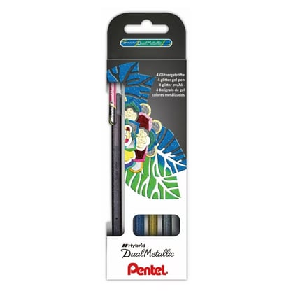 Pentel Hybrid Dual Metallic 4db-os szett - fekete, kék, arany, ezüst