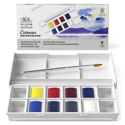 Winsor & Newton Cotman akvarellfesték készlet, 8 db – Égbolt