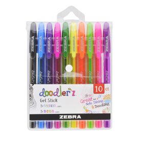 Zebra Doodler'z zselés toll készlet, 10 db - neon