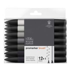   Winsor & Newton Promarker alkoholos ecsetfilc,12+1 db - Neutral