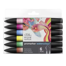   Winsor & Newton Promarker akvarell ecsetfilc, 6 db - Virág színek