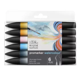   Winsor & Newton Promarker akvarell ecsetfilc, 6 db - Ég színek