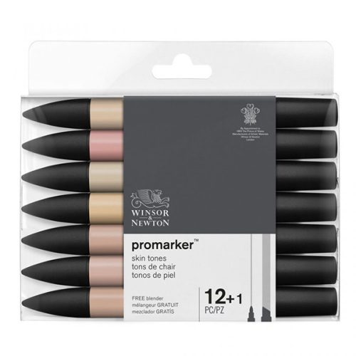 Winsor & Newton Promarker alkoholos marker, 12+1 db - Bőrszínek
