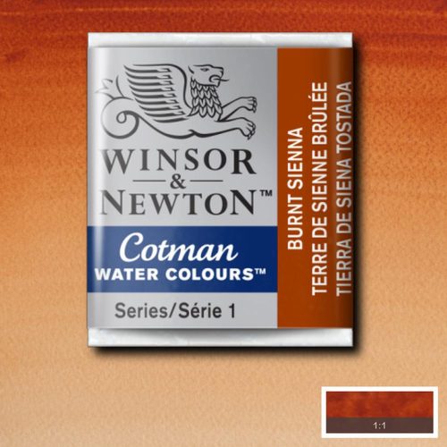 Winsor & Newton Cotman akvarellfesték, szilkés, színenként, 074 - Burnt Sienna