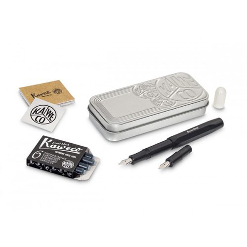 Kaweco Calligraphy Sport vágottvégű töltőtoll készlet, fekete - mini