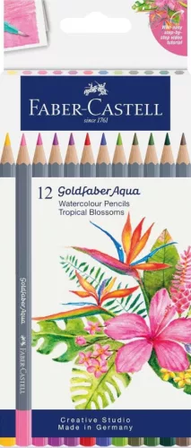 Faber-Castell Goldfaber Aqua akvarellceruza készlet, 12 db-os trópusi színek