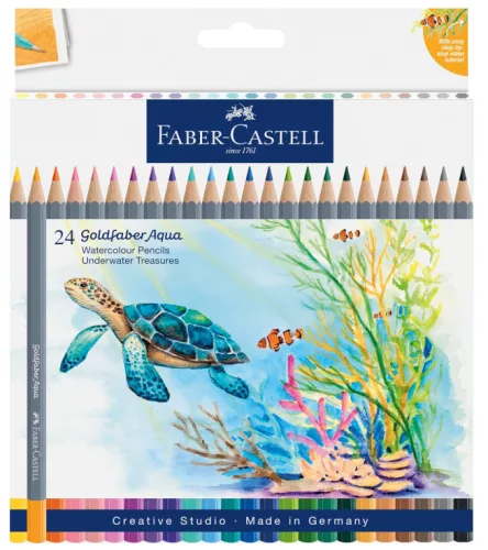 Faber-Castell Goldfaber Aqua akvarellceruza készlet, 24 db-os - Vízalatti kincsek